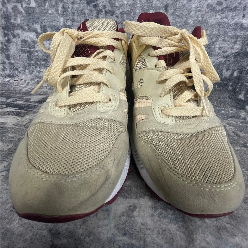Saucony Men 10 Grid SD Sneakers Cream Burgundy Retro Athleisure‎  Streetwear